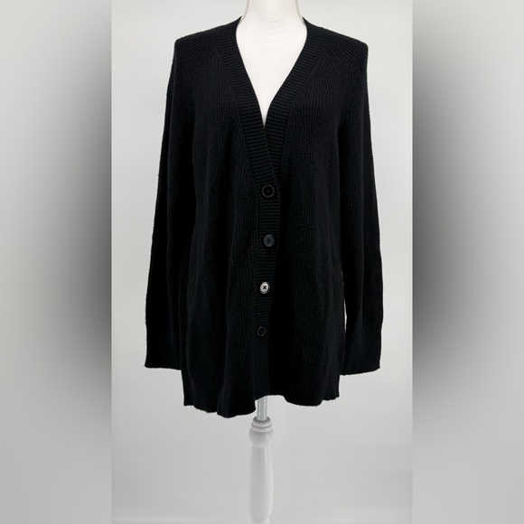 Women's Black Cardigan Sweater - Picture 2 of 10